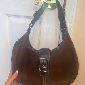COACH BROWN SUEDE PURSE